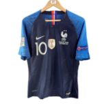 Kylian Mbappe 2018/19 UEFA nations Match worn France Jersey with provenance letter)