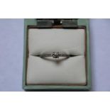 Ladies Platinum Pravins Diamond set ladies ring with Diamond set shoulders 3.3g total weight Size N