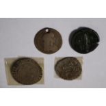 Bronze Roman Coin Marcus Aurelius AD 161-180, Henry Vi Silver Groat, James I Shilling and a