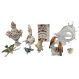 Collection of assorted European Pottery inc Karl Ens and a Ceramic plate Sampler rim plaque,