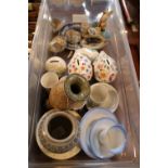 Tray of assorted ceramics etc Worcester Shorter & Sons, Arthur Wood, Susie Cooper, Shelley etc