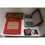 Collection of assorted Vintage Games inc. The Old English game of Solitaire, Dominoes etc