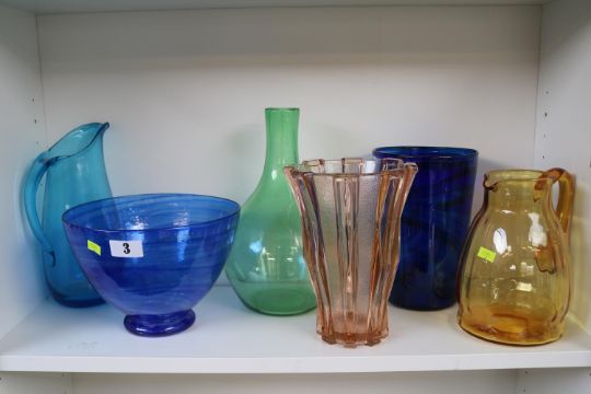 Collection of Art Glass including Whitefriars, Belgian Art Deco vase etc (6) - Image 1 of 4