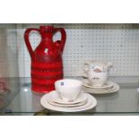 Large Bitossi red glazed two handled ewer and a Midwinter Riviera pattern part Tea set designed by