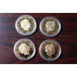 Set of 4 2017 Solomon 1 Dollar coins encapsulated
