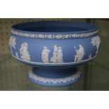 Pale Blue Wedgwood Jasperware Fruit bowl stamped 1965