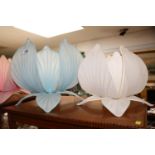 Collection of 4 Chinese Lotus flower shaped lamp shades