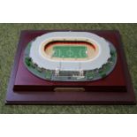 Wembley The Official Replica of Wembley Stadium with perspex cover mounted on wooden base with