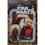 Reproduction Star Wars Snaggletooth Kenner bubble pack figure with card back