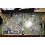 2 Trays of Glassware to include Drinking glasses, vases etc