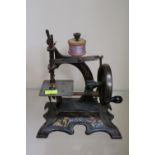 Cast Iron tole gilded miniature sewing machine