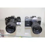 Praktica B200 and a Zenit B 35mm camera