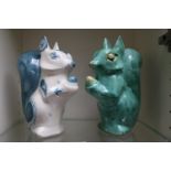 2 David Sharp Rye pottery Squirrels