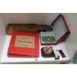 Collection of assorted Vintage Games inc. The Old English game of Solitaire, Dominoes etc
