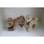 Steiff figure of a Monkey and Steiff Lamb