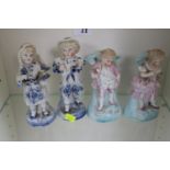 2 Pairs of 19thC Porcelain figures