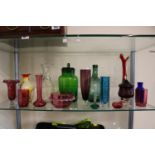 Collection of assorted Coloured studio glassware