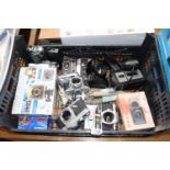 2 Boxes of assorted Cameras inc. Canon, Olympus, Pentax etc
