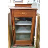 Edwardian glazed cabinet with inlaid detail