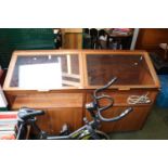 Large Museum glazed slanted cabinet with keys