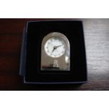 Boxed Silver plated Elizabeth II Christmas 2005 clock Presented by Her Majesty the Queen