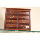 Asian Brass drop handle miniature chest with brass drop handles