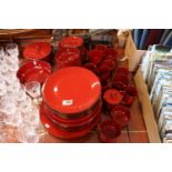 Villeroy & Boch Granada pattern Red glazed dinner set