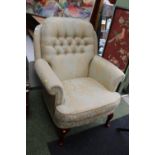 Upholstered button Elbow chair