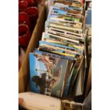 Tray of assorted Edwardian and later Postcards and Postcard Albums