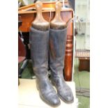 Pair of Leather riding boots with Rowell & Sons of Melton Mowbray stretchers
