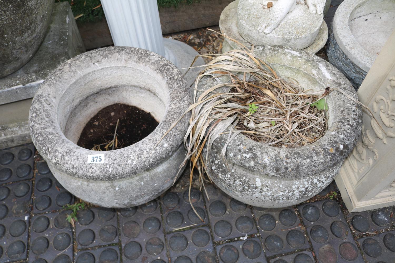 Pair of Concrete Garden pots