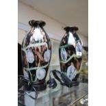 Pair of Art Glass table lamps 34cm in Height