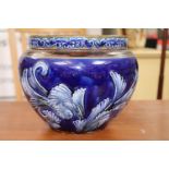 Royal Doulton Rosina Brown 2225 blue glazed Jardinière with impressed marks to base