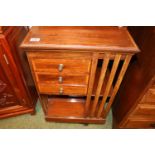 Edwardian Inlaid revolving bookcase with 3 fitted drawers