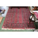 20thC Persian Style Rug with repeated decoration and lined borders 186cm in Length