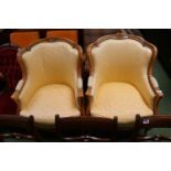 Pair of French Style Upholstered Elbow chairs