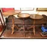 Collection of 3 Wine tables on tripod bases