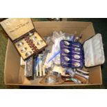 Box of assorted Silver plated Flatware and tableware