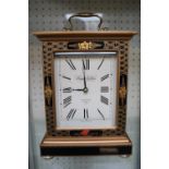Knight Gibbins of London Bracket clock in chinoiserie case with roman numeral dial and brass