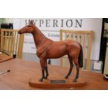 Beswick Connoisseur figure of Red rum mounted on wooden base