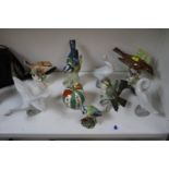 Collection of Porcelain bird figures to include Lladro, Beswick etc