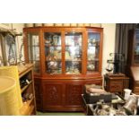 Large Chinese Hardwood glazed Dresser with cupboard base