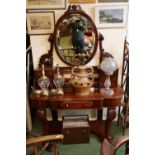 Victorian Mahogany Duchess dressing table with oval mirror