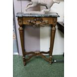 Italian Style Marble topped side table with Gilt Gesso base