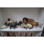 Collection of Beswick and other figurines to include Siamese Kitten, Ram, Elephant etc (7)