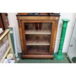 19thC Walnut Inlaid Pier Cabinet with applied brass detail over bun feet