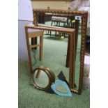 Collection of assorted Gilt framed and other mirrors