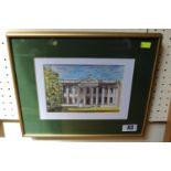 Print by Rosemary Myers of Senate House Cambridge signed in Pencil