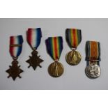 Collection of assorted WW1 Medals with Ribbons 20110 Private W H Holloway, 358147 W H Clelland