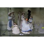 Collection of Royal Doulton and Nao figurines